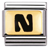 Nomination Classic Gold Enamel Black Initial Charm SALE
