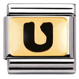 Nomination Classic Gold Enamel Black Initial Charm SALE