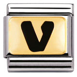Nomination Classic Gold Enamel Black Initial Charm SALE