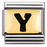 Nomination Classic Gold Enamel Black Initial Charm SALE