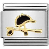 Nomination Classic Gold Enamel Riding Hat with Crop Charm SALE