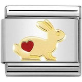 Nomination Classic Gold Enamel Rabbit with Heart Charm