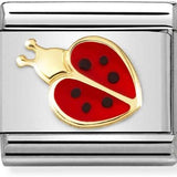 Nomination Classic Gold Enamel Ladybird Heart Charm