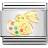 Nomination Classic Gold Enamel Easter Bunny with Egg Charm