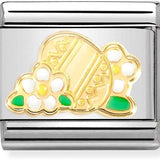 Nomination Classic Gold Enamel Easter Egg with Flowers Charm