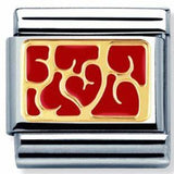 Nomination Classic Gold Enamel Red Filigree Hearts Charm SALE