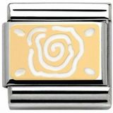 Nomination Classic Gold Enamel White Lace Rose Charm SALE