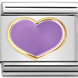 Nomination Classic Gold Enamel Lilac Heart Charm
