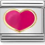 Nomination Classic Gold Enamel Fuchsia Pink Heart Charm