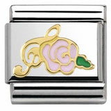 Nomination Classic Gold Enamel Pink Rose Music Treble Clef Charm SALE