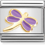 Nomination Classic Gold Enamel Lilac Dragonfly Charm