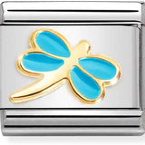 Nomination Classic Gold Enamel Baby Blue Dragonfly Charm