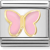 Nomination Classic Gold Enamel Baby Pink Butterfly Charm