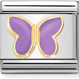Nomination Classic Gold Enamel Lilac Butterfly Charm