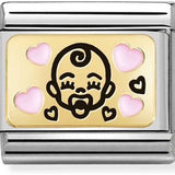 Nomination Classic Gold Enamel Pink Baby Charm SALE