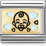 Nomination Classic Gold Enamel Blue Baby Charm