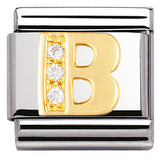 Nomination Classic Gold CZ Initial Charm