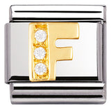 Nomination Classic Gold CZ Initial Charm