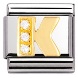 Nomination Classic Gold CZ Initial Charm