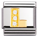 Nomination Classic Gold CZ Initial Charm