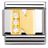 Nomination Classic Gold CZ Initial Charm