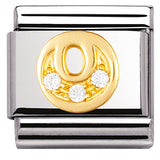 Nomination Classic Gold CZ Initial Charm
