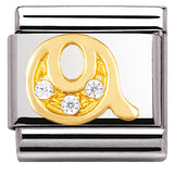Nomination Classic Gold CZ Initial Charm