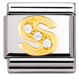 Nomination Classic Gold CZ Initial Charm
