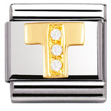 Nomination Classic Gold CZ Initial Charm
