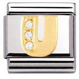 Nomination Classic Gold CZ Initial Charm