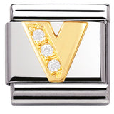 Nomination Classic Gold CZ Initial Charm