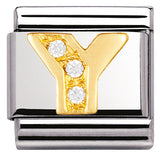 Nomination Classic Gold CZ Initial Charm