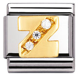 Nomination Classic Gold CZ Initial Charm