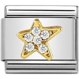 Nomination Classic Gold CZ Asymmetric Star Charm