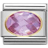 Nomination Classic Gold Oval Baby Pink CZ Charm