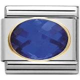 Nomination Classic Gold Oval Blue CZ Charm