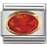Nomination Classic Gold Oval Bright Orange CZ Charm