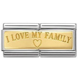 Nomination Classic Gold I Love My Family Double Charm