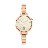 Nomination Round Pink Glitter Rose Gold Watch with Sparkling CZ SALE