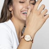 Nomination Round Pink Glitter Rose Gold Watch with Sparkling CZ SALE