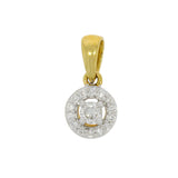 9ct Yellow Gold Diamond Round Halo Pendant 0.15ct