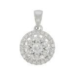 9ct White Gold Diamond Flower Cluster Halo Pendant 0.34ct