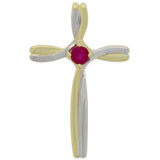 9ct Gold Ruby Twisted Cross Pendant