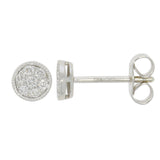 Vintage Design 9ct White Gold Diamond Round Pavé Stud Earrings 0.15ct