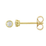 9ct Yellow Gold Diamond Solitaire Bezel Stud Earrings 0.10ct