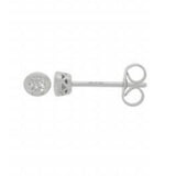 9ct White Gold Diamond Solitaire Bezel Stud Earrings 0.10ct