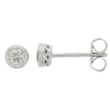 Platinum Diamond Solitaire Bezel Stud Earrings 0.25ct