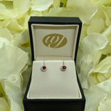 9ct Yellow Gold Ruby Diamond Round Halo Stud Earrings