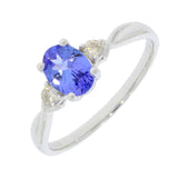 Platinum Tanzanite Diamond Ring Twist Trilogy Ring