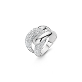 Ti Sento Wide Interlocking CZ Ring SALE